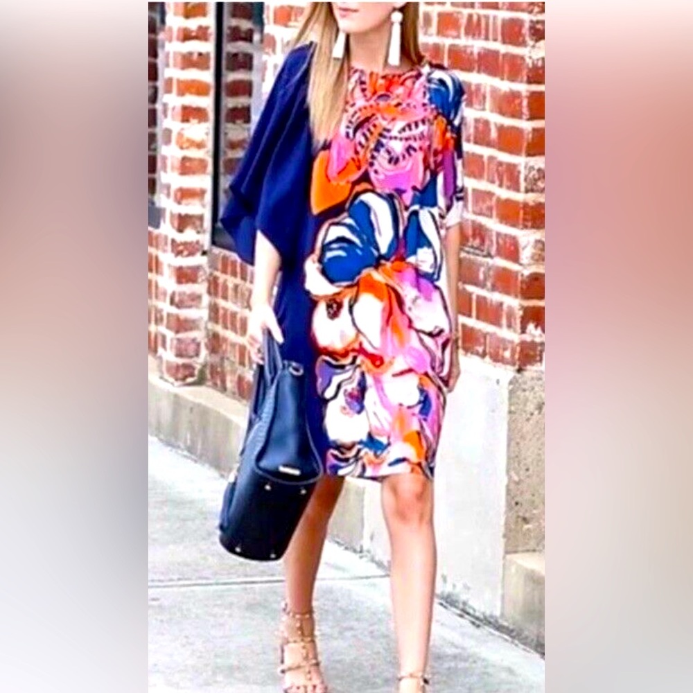 Maeve Navy Floral-Print Mini Dress